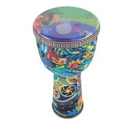 Beaupretty African Djembe Drum 8 Inch Hand Drum and Adults Beginner Percussion Instrument Painted Elephant Design