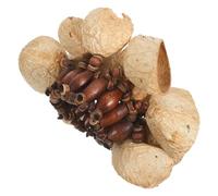 Beaupretty African Tribal Nut Shell Hand Percussion Bells Bracelet Portable Rattle Shaker Wristband for Dance Yoga Outdoor Music Natural Material Craft Instrument for Adults