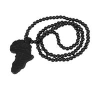 Beaupretty African Wooden Necklace Black Wooden Pendant and Wood Bead Chain for Tribal Style Long Necklace for Women