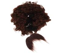 Beaupretty Afro Wig and Beard Set Brown Pirate Mustache Cosplay Costume Accessory for Party and Halloween, One Size