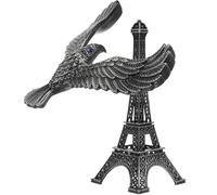 Beaupretty Alloy Balance Bird Model with Eiffel Tower and Eagle Design, Silver Desktop Ornament Featuring Balance Technique for Office, Living Room and Bedroom Decoration