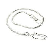 Beaupretty Alloy Clip Pocket Watch Chain Silver Metal Thick Twisted Snake Link Chain Vintage Pocket Watch Accessory for Men and Women