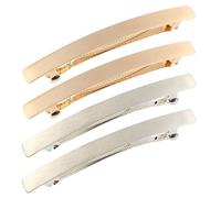 Beaupretty Alloy Women Hair Clips Bobby Pins 4pcs Thin Rectangle Matte Hair Barrettes for Women Girls Gold and Silver Set