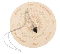 Beaupretty Altar Board Pendulum Board for Beginners Wooden 5.89x5.89x0.08in with Smooth Surface Astrology Patterns Unique Design Pendulum Dowsing Divination Game Prop Home Decoration