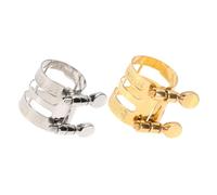 Beaupretty Alto E Flat Saxophone Ligature Clips Set - Lacquered Gold and Nickel Plated Reed Holders for Alto Sax - Saxophone Mouthpiece Accessories for Intermediate and Random Color