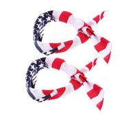 Beaupretty American Flag Neck Scarf 2pcs Patriotic Kerchief Cotton Square Neckerchief Multifunctional Bandana for Men Women Independence Day Clothing Accessory