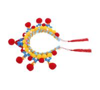 Beaupretty Ancient Chinese Headdress Headband with Pompoms Traditional Performance Hairband for Stage Acts Elegant Costume Accessory for Women and Girls