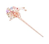 Beaupretty Ancient Chinese Style Hair Pins Crystal Tassel Decorative Hair Clips for Wedding Peacock Design