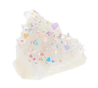 Beaupretty Angel Crystal Cluster Raw Quartz Stones Titanium Coated Mineral Gemstones for Energy Protection Office Decor Teaching Specimen Relaxation and Air Purification