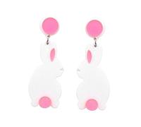 Beaupretty Animal Earrings Lightweight Rabbit Design Fashion Jewelry Accessory for Daily Wear and Parties Durable Acrylic White Ear Ornament
