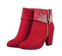Beaupretty Ankle Boots for Women Warm Women's Short Boots Chunky Heel Booties Elegant Heel Pumps Fashion Shoes