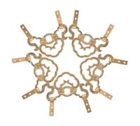 Beaupretty Antique Brass Picture Frame Hooks 7pcs Set, Large Round Head Copper Wall Hanging Hooks for Chinese Style Paintings, Clocks, Artwork and Plaques, Strong Metal Molding Picture