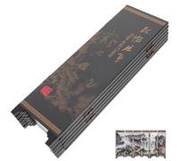 Beaupretty Antique Chinese Style Folding Screen Ornament Made of Wood, Foldable Mini Desktop Space Divider with Rustic Coffee Panel, for Different Decorative Styles and Space Matching