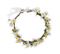 Beaupretty Artificial Daisy Flower Crown Wreath Lightweight Floral Headband for Women Comfortable Boho Hair Accessories for Weddings Parties Festivals Photo Props