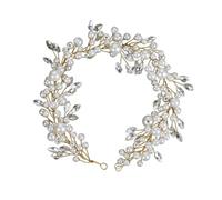 Beaupretty Artificial Pearl Wedding Headband for Women Bridal Hairband with Rhinestone Marquise Crystals Elegant White Hair Accessory for Bride Bridesmaid Party Engagement Festival Use