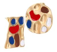 Beaupretty Asymmetrical Paint Palette Earrings for Women Skin-friendly Art-inspired Studs Unique Jewelry for Teens and Artists Party Accessory