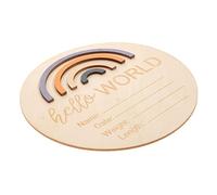 Beaupretty Baby Milestone Wooden Circle Cards Newborn Monthly Announcement Signs Photo Props for Nursery Baby Name Sign Natural Wood 15x15cm
