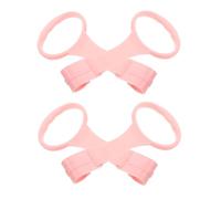 Beaupretty Baby Safety Stand Rings for Toddlers, Portable Crib Pull Handle Rings, Pink Cotton Fabric Walking Assist Toys for Infant Learning and Strength Training, 2 Pairs