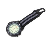 Beaupretty Backpacker Clip Watch Mountaineering Hanging Pocket Watch with Nylon Strap Lightweight Outdoor Carabiner Clip for Hiking and Travel Gray