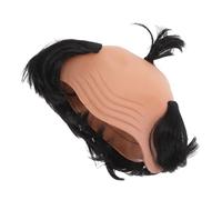 Beaupretty Bald Samurai Wig Funny Role Playing Game Accessory Cosplay Decor for Parties Lightweight and Comfortable Bald Head Periwig for Masquerades and Themed Events