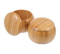 Beaupretty Bamboo Go Chess Piece Boxes with Lids Storage Holders for Organizing Gobang Game Simple Lightweight Craft Holder for Chess