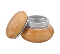 Beaupretty Bamboo Ointment Box Mini Refillable Pots Screw Cap Lids for Cosmetic Sample Storage Empty Vials Made of Natural Material for DIY Lip Balm Eye Cream The Go
