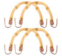 Beaupretty Bamboo Teapot Handles Replacement for Kitchen Use Suitable for 9-10cm Handle Length 4pcs Ergonomic Kettle Grips with Metal Core, Easy to Remove and Wear-Resistant