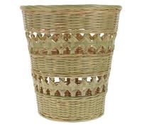 Beaupretty Bamboo Woven Garbage Can Multi-purpose Decorative Retro Style Light Green Trash Storage Basket for Storage