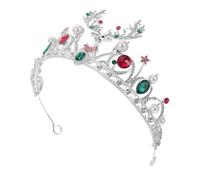 Beaupretty Baroque Christmas Deer Headpiece with Rhinestone and Faux Pearls Elegant Bridal Tiara Crown for Holiday Weddings Reindeer Antler Hair Accessory Lightweight Alloy Design
