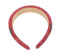 Beaupretty Baroque Christmas Rhinestone Headband Wide Jeweled Hairband for Women Padded High Cranial Crystal Hair Hoop Festive Xmas Party Hair Accessory with Sparkling Rhinestones