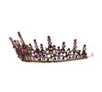 Beaupretty Baroque Crystal Tiara Crown Vintage Retro Hair Accessory for Bride Wedding Bridal Queen Headdress with Purple Rhinestones