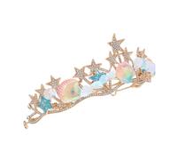 Beaupretty Baroque Seashell Crown Tiara Hair Accessory for Women Lightweight Mermaid Costume Headpiece Princess Dress Up Accessory for Gatherings and Parties