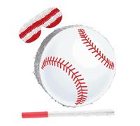 Beaupretty Baseball Pinata with Blindfold and Bat for Birthday Party Easy Fill Hang Sports Theme Decoration with Confetti Candy and Holder Complete Baseball Party Supplies for Boys