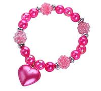 Beaupretty Beaded Bracelet for Women and Heart Shaped Pearl Design Lightweight Elastic Wristlet Fashion Jewelry Birthdays Christmas and Special Occasions