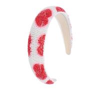 Beaupretty Beaded Heart Headband Sparkling Crystals Elegant Hair Accessory for Weddings and Special Occasions Luxurious Design for Women Red to Volume and Glamour