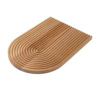 Beaupretty Beech Wood Carved Desktop Fruit and Cake Serving Tray, Long Half-Round Bread Display Wooden Plate for Dessert Presentation and Tea Ceremony, Multifunctional Food Holder for Home