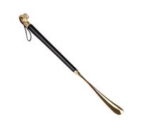 Beaupretty Beech Wood Lion Head Brass Shoe Horn 58cm Long Metal Shoehorn Non-Slip Design for Men and Women for Daily Wear