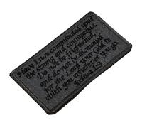 Beaupretty Bible Sayings Embroidered Patch Hook-and-Loop, Grey Black Sewing Patch for Clothes Repair, DIY Crafts Accessory, Washable Appliqué Suitable for Jackets and Backpacks