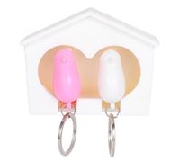 Beaupretty Birdhouse Keychain Birdhouse Key Ring Holder Wall Mount Key Holder Plastic 1 Set White for Dorm Home
