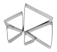 Beaupretty Biscuit Cutters Cookie Cutter Molds Stainless Steel Triangle 5 Pcs with Embossing Feature Sturdy for DIY Making and Party Baking for Pancakes and Fondant Decoration