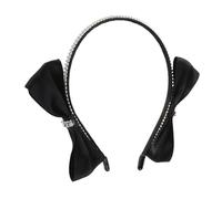 Beaupretty Black Bowknot Headband for Women Elegant Rhinestone Embellished Hairband with Oversized Bow Comfortable and Lightweight for Events and Photoshoots
