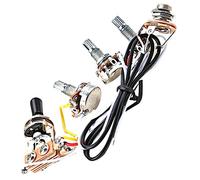 Beaupretty Black Hat Rocker Switch A500k B500k Prewired Harness Metal Guitar Potentiometer Wiring Kit for Electric Guitar