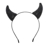 Beaupretty Black Rhinestone Devil Horn Headband Halloween Cosplay Hairband Sparkling Demon Horns Accessory for Party Costume