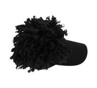 Beaupretty Black Short Kinky Curly Afro Wig with Baseball Cap Synthetic Heat Resistant Hat Wig for Black Women for Daily Wear and Parties
