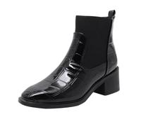 Beaupretty Black Winter Boots Women Gothic Bj Fashion Chunky Heel Boots Delicate Non-slip