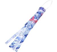 Beaupretty Blue Carp Made of Silk Fabrics Hanging Decoration Windsock Realistic Fish Appearance Japanese Style Garden Flag for Patio and Home Outdoor Decor
