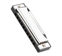 Beaupretty Blues Harmonica Key of c 10 Hole Metal Harmonica for Beginners Adults Portable Silver Mouth Organ Educational Musical Instrument for Students and Boys and Girls