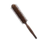 Beaupretty Boar Bristle Curl Brush Wooden Roller Comb for Wet Dry Hair Small Detangling Styling Tool Gentle Curly Long Hair Prevents Breakage and Split Ends Portable Hairbrush for Home Use