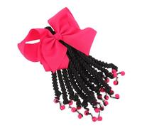 Beaupretty Bow Braid Wig Ponytail Extension with Beads Stylish Braided Hair Accessory for Creative Hairstyles Easy to Wear No Damage Vivid Color for Cosplay and Everyday Use