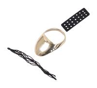 Beaupretty Brass Archery Thumb Ring for Traditional Archery, Polished Gold | Wear Resistant Brass Build, Ergonomic Feel with Leather Spacer, Single Piece, Hand Thumb Fit